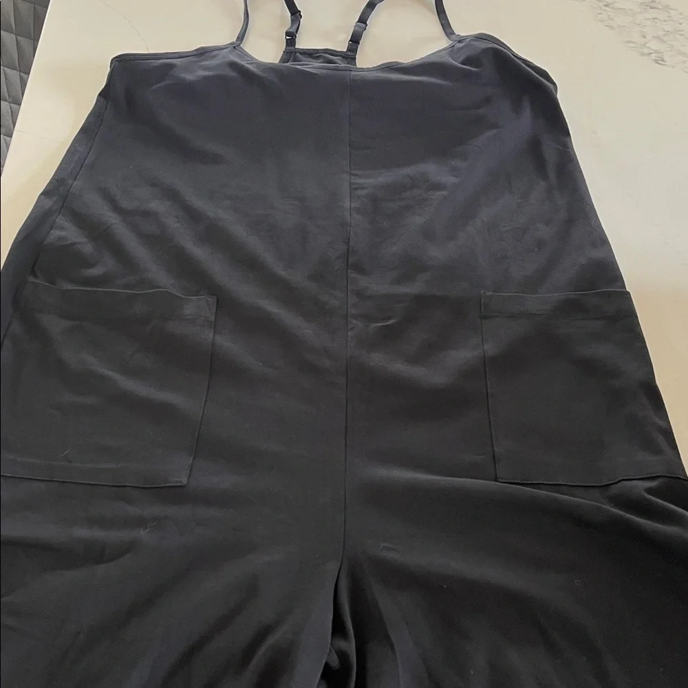 Pact Organic Cotton Cool Stretch Lounge Black Racerback Jumpsuit size medium - Picture 16 of 16